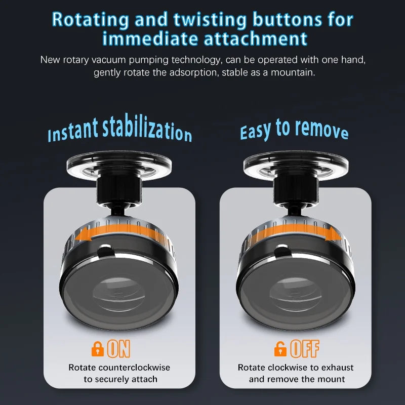 Portable Vacuum Magnetic Cell Phone Holder, 360 Rotatable Holder Suction Cup Phone Mount