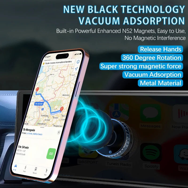 Portable Vacuum Magnetic Cell Phone Holder, 360 Rotatable Holder Suction Cup Phone Mount