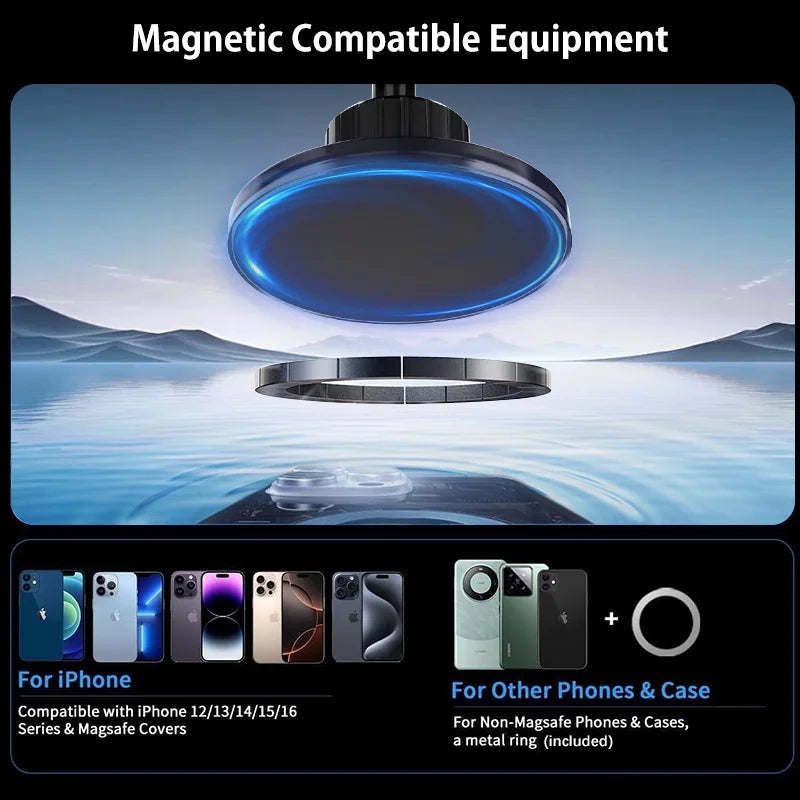 Portable Vacuum Magnetic Cell Phone Holder, 360 Rotatable Holder Suction Cup Phone Mount