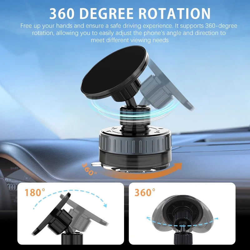 Portable Vacuum Magnetic Cell Phone Holder, 360 Rotatable Holder Suction Cup Phone Mount