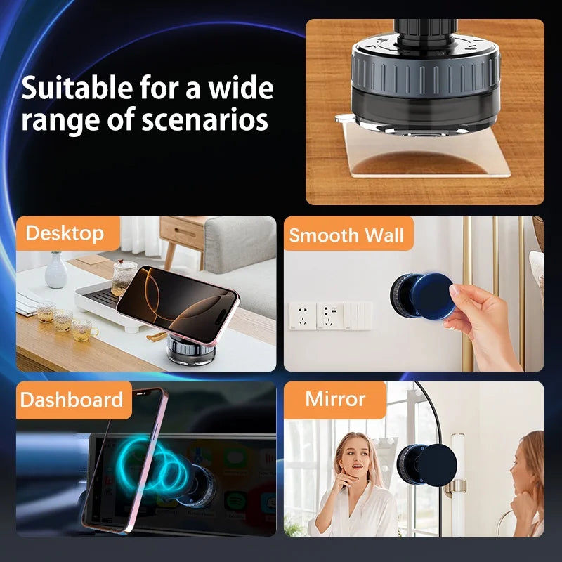 Portable Vacuum Magnetic Cell Phone Holder, 360 Rotatable Holder Suction Cup Phone Mount